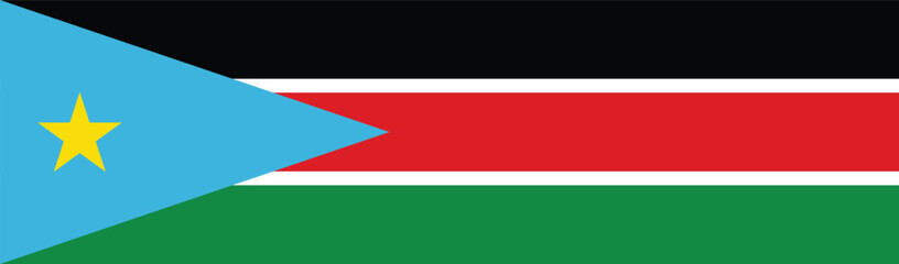 South Sudan flag long banner digital vector illustration