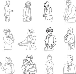 Daily life routine line art