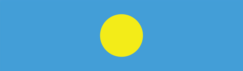 Palau flag long banner digital vector illustration