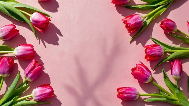 pink tulips frame
