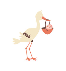 Baby Delivery Stork Carrying Infant