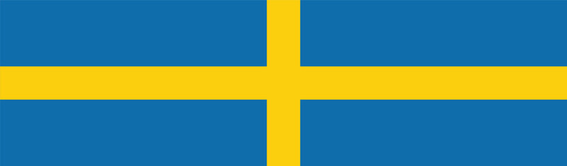 Sweden flag long banner digital vector illustration