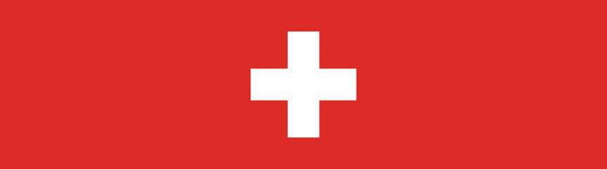 Switzerland flag long banner digital vector illustration