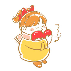 ハートを抱きしめている女の子