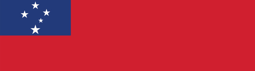 Samoa flag long banner digital vector illustration