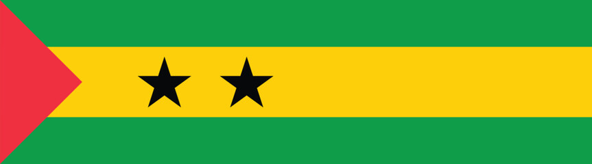 SAO Tome and Principe flag long banner digital vector illustration