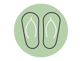 Trip and Vacation vector icon concept. Slipper icon. Traveling symbols outline vector line icons.