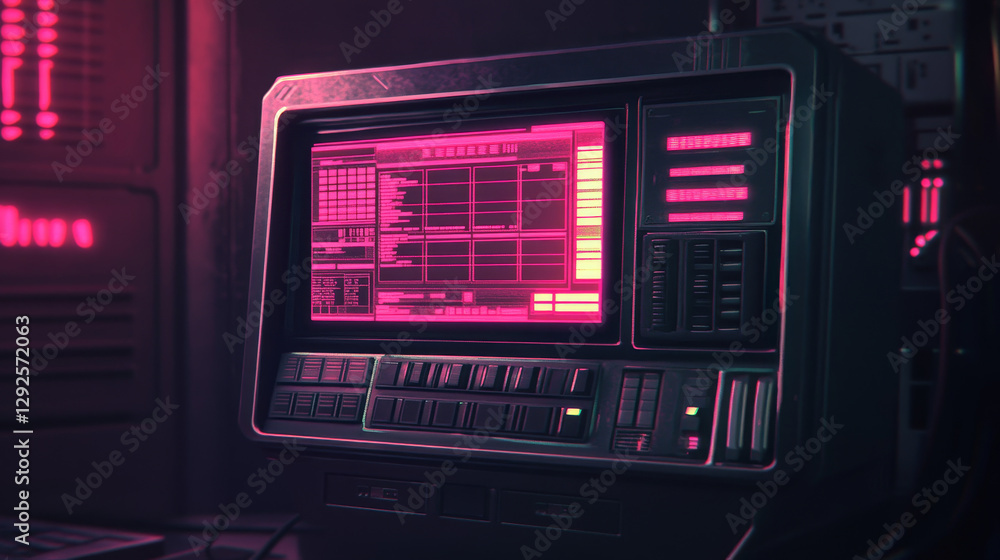 Poster old user interface windows, retro message box with buttons. vaporwave and retrowave style elements.