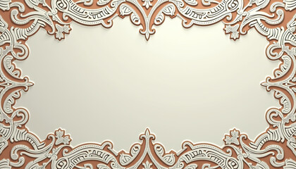 Victorian lace pattern with elegant curved border on cream background for wedding invitations, vintage-inspired stationery, elegant certificates, digital scrapbooking and heritage-themed designs.