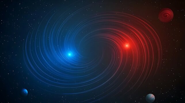 Cosmic Dance: A Digital Painting of Binary Stars in Deep Space AI Generated