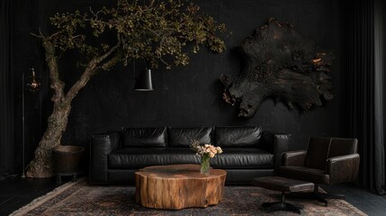 Dark Living Room Interior Design (1)