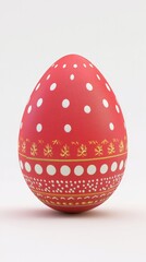 an Easter egg. red cute pattern. classic style