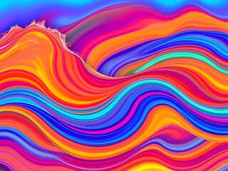 Obraz premium Dynamic, Abstract Representation of Waves in Bright Colors