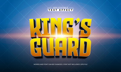 king's guard editable text effect with a knight and hero text style