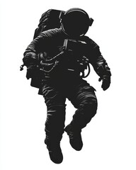 Fototapeta premium an astronaut. a black silhoutte of an astronaut