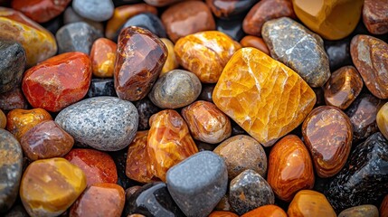Colorful polished stones close-up (1)