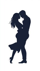 black silhouette of a pair of dancers