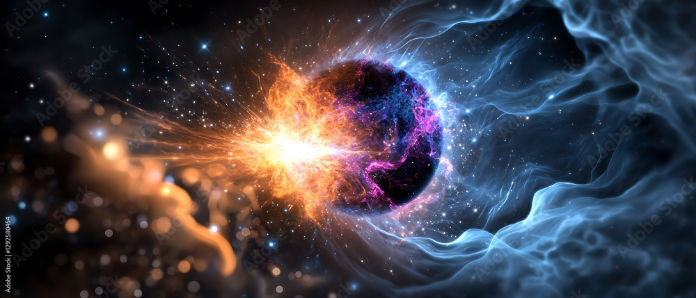 Canvas Prints cosmic explosion event outer space digital art universe close-up celestial phenomenon