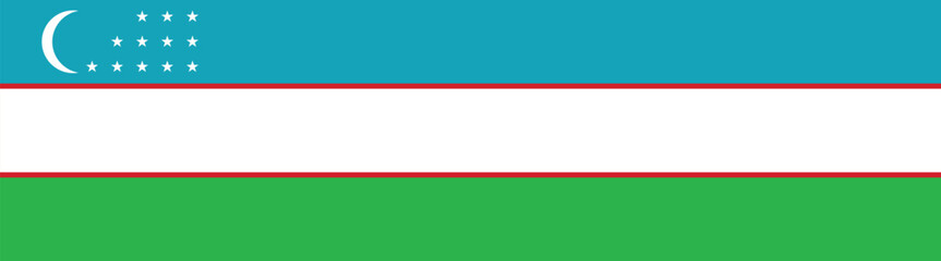 Uzbekistan flag long banner digital vector illustration