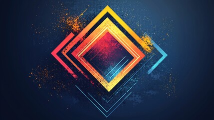 Abstract graphic design, colorful diamonds, vibrant background