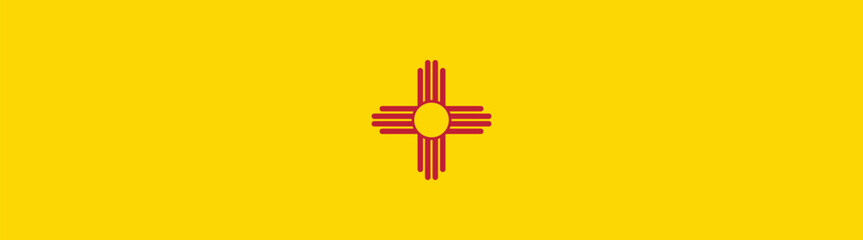 Flag of New Mexico. New Mexico state flag long banner digital vector illustration