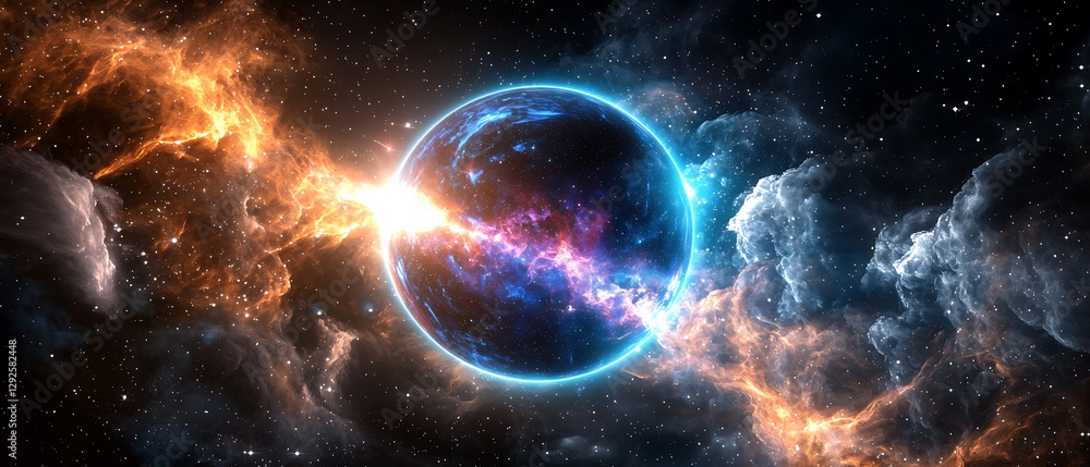 Canvas Prints cosmic explosion event outer space digital art nebula environment vivid viewpoint astronomical conce