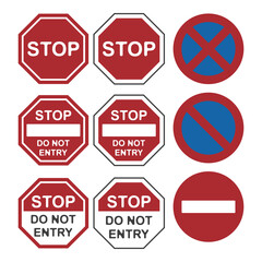 No parking, no entry sign flat symbol 