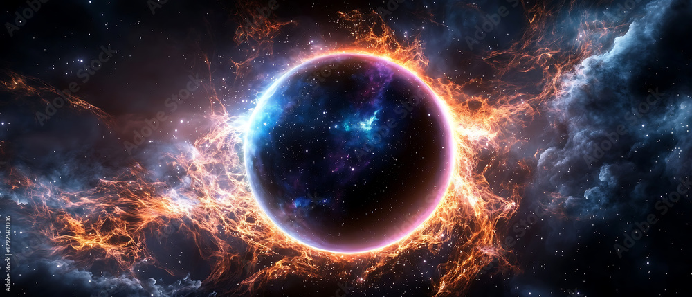 Canvas Prints cosmic explosion of colorful nebulae and celestial bodies outer space digital art universe cosmic pe