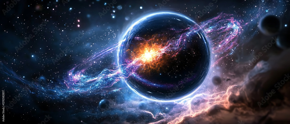 Sticker cosmic explosion event outer space digital art celestial environment vibrant viewpoint galactic phen