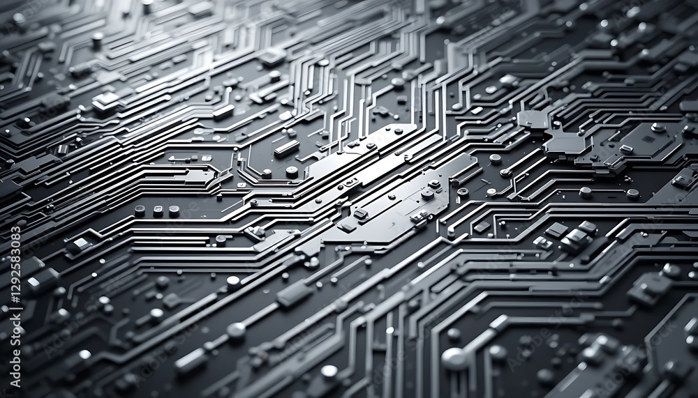 Aufkleber sophisticated microchip circuit board close-up representing technology advancement