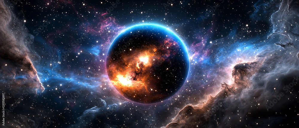 Canvas Prints exploring cosmic wonders planetary formation in the vast universe digital art stunning space environ
