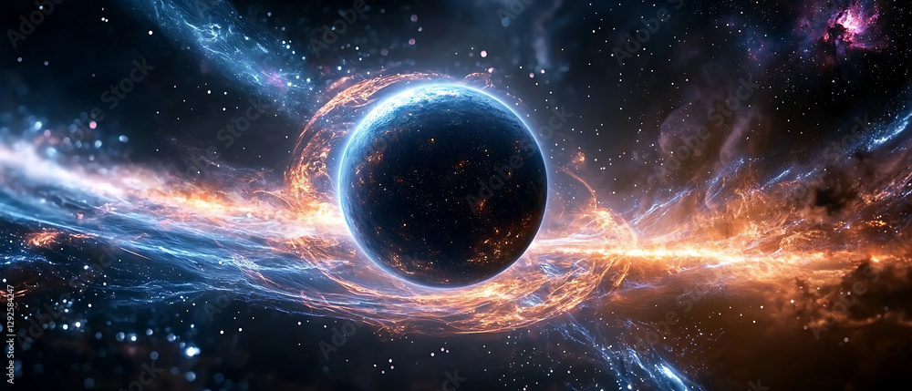 Sticker galactic collision event outer space digital art cosmic environment aesthetic viewpoint creation of 