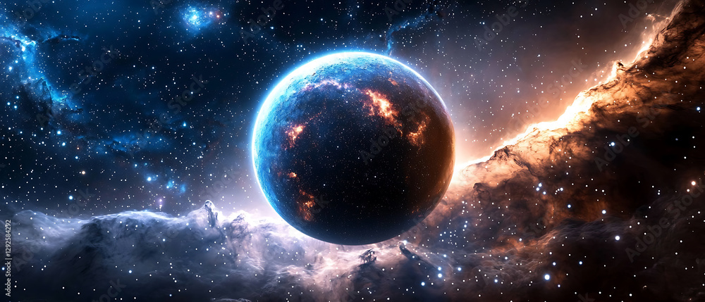 Canvas Prints galactic exploration journey outer space digital art cosmic environment wide-angle view the wonders 