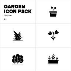 Garden Plants Icons - Vector Icons. Editable Stroke. Vector Graphic