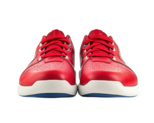 Red weightlifting shoes with sleek design and sturdy sole, perfect for enhancing performance in gym. Ideal for athletes seeking comfort and support during workouts