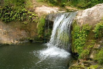 Oakley Creek Falls in Summer with Low Flow – Tranquil Waterfall Scene