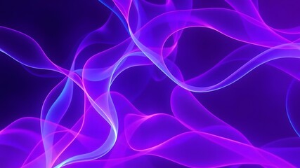 Fototapeta premium Flowing Digital Waves in Neon Shades of Purple, Blue, and Magenta, Creating a Mindscape