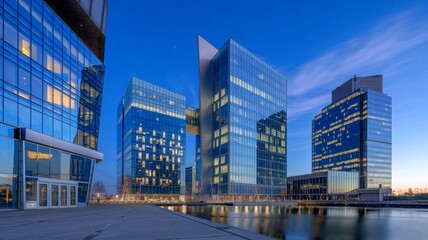 night view of downtown chicago
