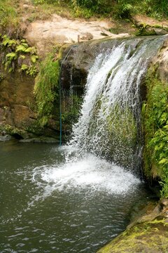 Oakley Creek Falls in Summer with Low Flow &ndash; Tranquil Waterfall Scene