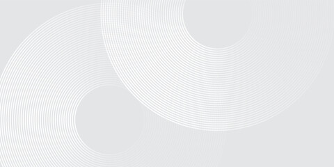 White glowing geometric lines on gray background. Modern shiny blue circle lines pattern. Futuristic technology concept. Suit for cover illustration abstract