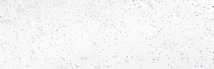 Texture background spray effect. Black dust on transparent background. Background with randomly little noisy black dots