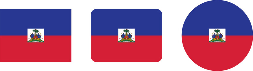 Obraz premium Haiti National Flag: Rectangular and Circular Designs