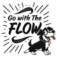 Energetic Dog Illustration - Fun Retro Animal Artwork"