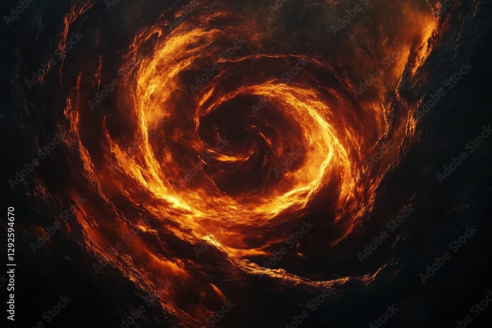 Leinwandbilder glowing gas swirls create dynamic energy flows in dark cosmic expanse. generative ai