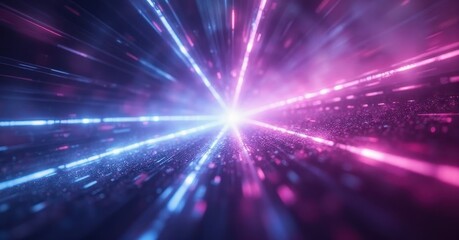 Obraz premium Abstract art dynamic light bursts in sci-fi digital perspectives