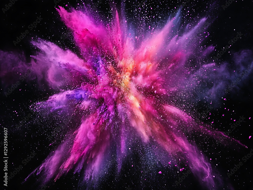 Aufkleber dynamic color explosion abstract art digital creation studio environment close-up view vibrant energ