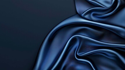 Obraz premium Elegant Navy Fabric Draping Artistically for Background Presentation Template Design Resource