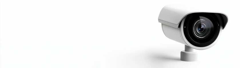 Isolated Security Camera Vigilance Surveillance Device on White Background Observation Monitoring