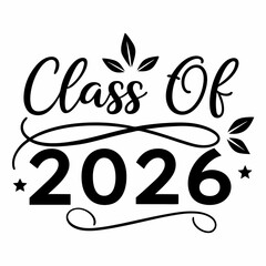 Obraz premium Class of 2026 Retro Sunset Graduation Vector Design