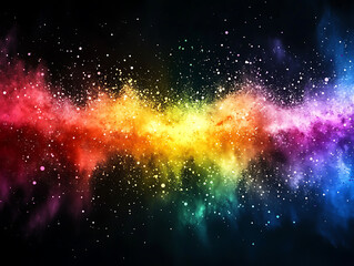 Naklejka premium Cosmic color explosion outer space digital art starry environment wide angle abstract concept for visual impact